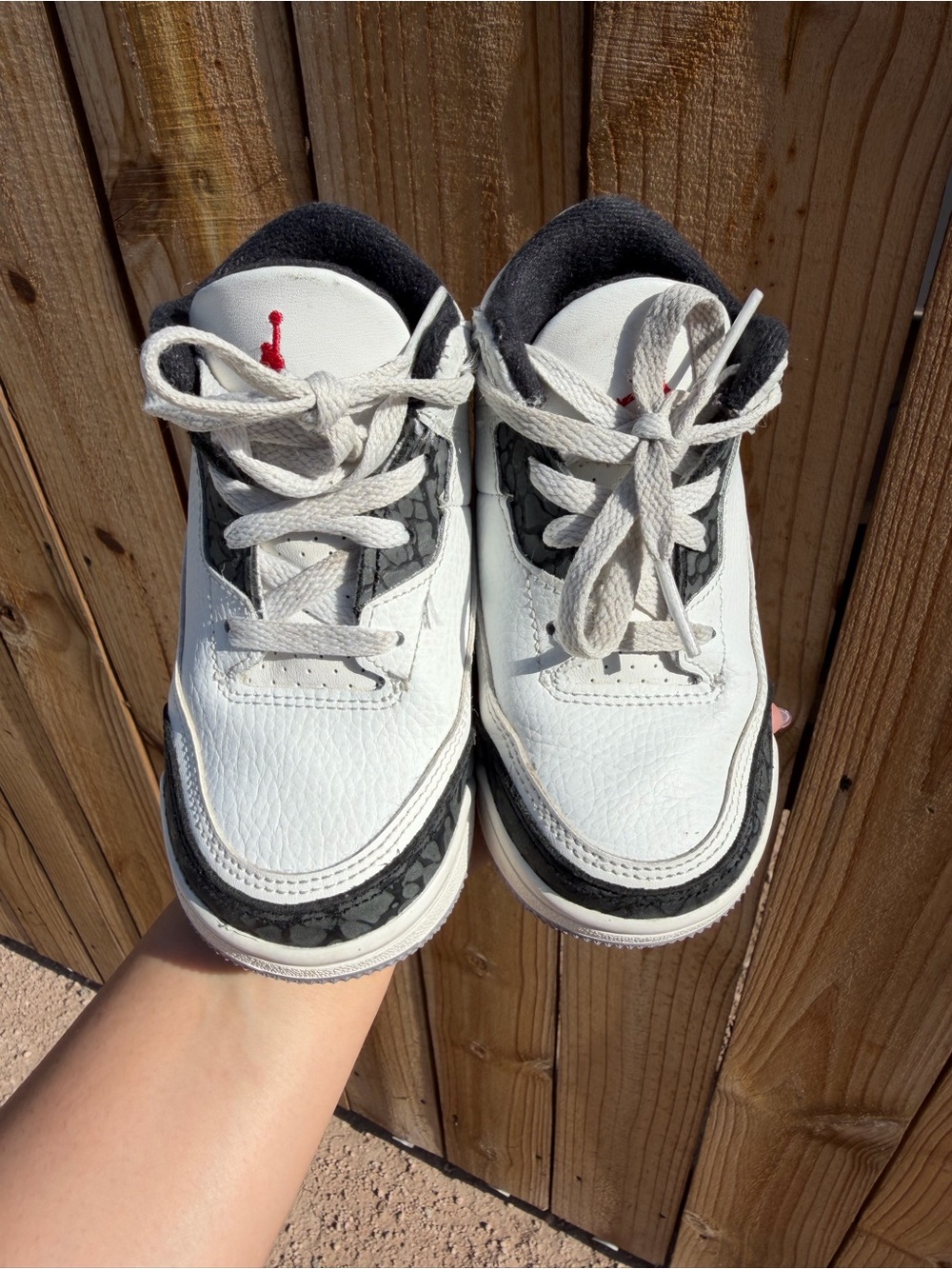 Jordan Kids White, Black & Red Low-Top Sneakers